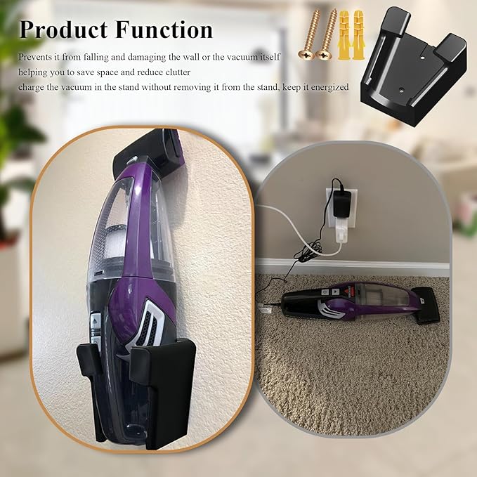 1 Pc Wall Mount Vacuum Holder/Docking Station with Screws, Fit for Bissell Pet Hair Eraser Handheld Vacuum Models 2390, 2390A, 2284W, 23903 & Auto-Mate Charging Dock, Save Space & Reduce Clutter