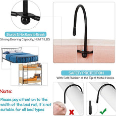 Loghot Bedside Caddy/Bedside Storage Bag Hanging Organizer for Bunk and Hospital Beds,Dorm Rooms Bed Rails,Can be Placed Glasses,Books,Mobile Phones,Keys (2pc Pink)