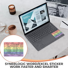 Synerlogic (2pcs) Word/Excel Windows Shortcut Sticker | Reference Guide Keyboard Shortcuts | Work from Home Essentials | Excel Shortcuts Cheat Sheet Laminated Vinyl (Rainbow/Small/2)