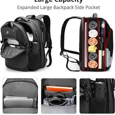 Swissdigital Design Travel Laptop Backpack for Men and Women, 35L Expandable Large College Backpack with USB Charging Port for Fits 17 Inch Notebook, Grey | SD1671-02