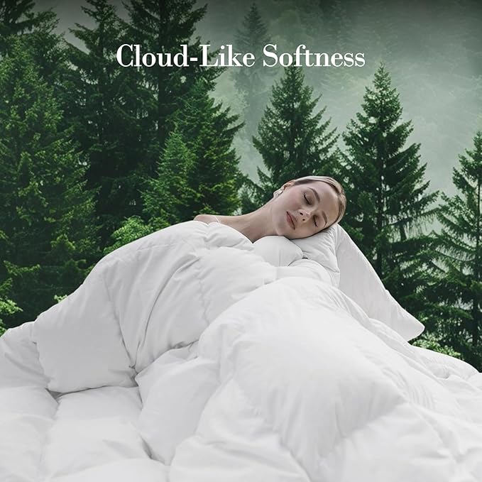 Down Fibers Comforter King Size,Luxurious All Seasons Hotel Collection Duvet Insert,54 Oz High Bulkiness Medium Warmth,Fluffy & Breathable for Bedroom, Guestroom, Hotel (Grey,68x90)