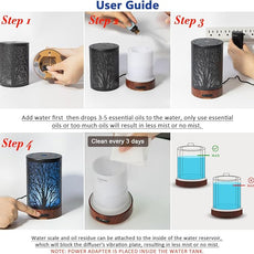 Oil Diffuser with Essential Oils Set – Aromatherapy Oil Diffuser 150ml with 6 Essential Oils Set, Cool Mist Diffusers for Essential Oils, Auto Shut-Off Protection,7 Colors Night Light, Gifts for Mom