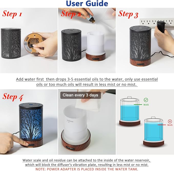 Oil Diffuser with Essential Oils Set – Aromatherapy Oil Diffuser 150ml with 6 Essential Oils Set, Cool Mist Diffusers for Essential Oils, Auto Shut-Off Protection,7 Colors Night Light, Gifts for Mom