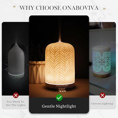 Essential Oil Diffuser – 2.4MHz Ultrasonic Aromatherapy Diffuser, Health Night Light, Timer & Auto Shut-Off, BPA-Free, 120ml Ceramic Oil Diffuser for Bedroom, Office, Spa, Yoga