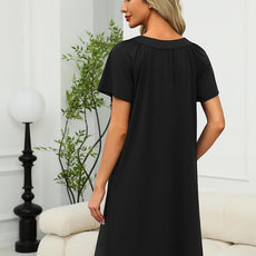 Ekouaer Women Robe Zipper Front Mumu Duster Robes Zip Up Housecoat Soft Sleepwear with Pockets