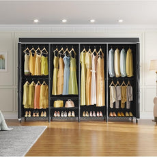 VIPEK V40C Plus Large Covered Clothes Rack for Hanging Clothes, Heavy Duty Portable Wardrobe Closet, Black Metal with Oxford Fabric Cover, Max Load 1300lbs