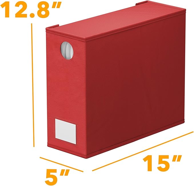 SpaceAid 6 Pack Bed Sheet Organizers and Storage, Foldable Sheet Organizer with Window for Linen Closet, Set Folder Keeper for Queen & King Size Bedding Storage (Red)