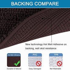 H.VERSAILTEX Bath Mats for Bathroom Non Slip Extra Thick Chenille Striped Bath Rug 24