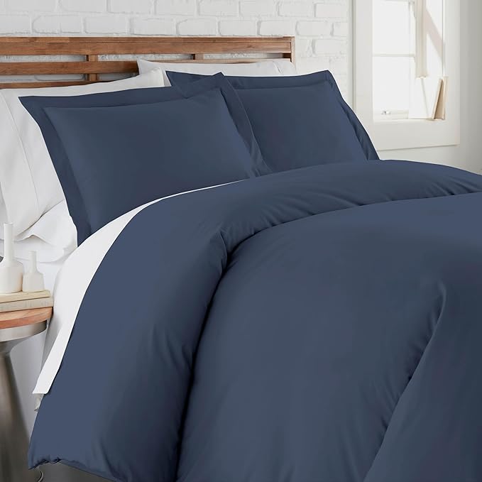 Southshore Fine Living, Inc. Premium Collection Oversized King Duvet Cover Set, Soft Duvet Cover 3-Piece, Two Matching Shams (108 in Wide x 98 in Long), Navy Blue, King/California King