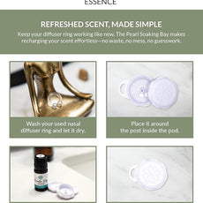 Essence Pearl Travel Case - Wearable Aromatherapy Kit with Nasal Diffuser Rings, Soaking Bay, and 5mL Essential Oil – Portable Wellness Gift Set for On?The?Go Self Care