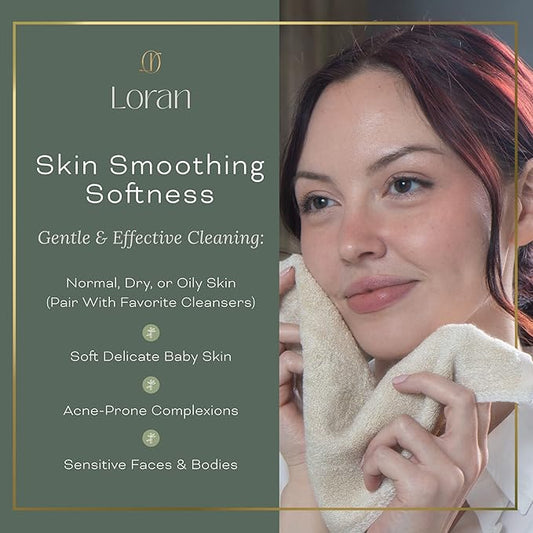 Vanilla Facial Washcloths Set of 6 Soft Cloths 10” x 10” 100% Viscose Derived from Bamboo Spa-Like Feel Silky Face Cloth for Skin Cleansing