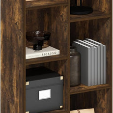 Furinno LUDER Book Shelf, 7-Cube Bookshelf, Bookcase, 9.4 x 19.5 x 41.7, for Living Room, Bedroom, Home Office, Amber Pine