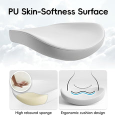 Office Home Ergonomic Desk Chair-Computer X-Shaped Chair Mesh PU Leather with Adjustable Lumbar Support-Executive Chair High Back with Headrest Flip-Up Arms for Long Hours (White)