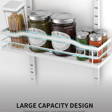 Moforoco White Narrow 9-Tier Over The Door Pantry Organizer, Pantry Organization and Storage, Metal Hanging Basket Wall Spice Rack Seasoning Shelves, 12.2