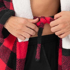 DAVID ARCHY Men's Hooded Robe Soft Coral Fleece Microfiber Bathrobe