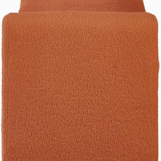 24KF Modern Upholstered Bed Bench Covered with Soft Boucle Teddy Fabric, Lovely Entryway Bench Ottoman with Armrest, 5062-Orange