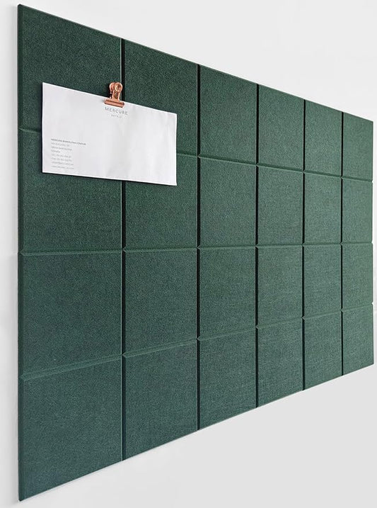 Cork Board 24 x36 Alternative - 6 Pack Felt Wall Tiles with Safe Removable Adhesive Tabs, Cork Boards for Walls Cork Board for Home Office Pin Board Tack Board - Aurora Green