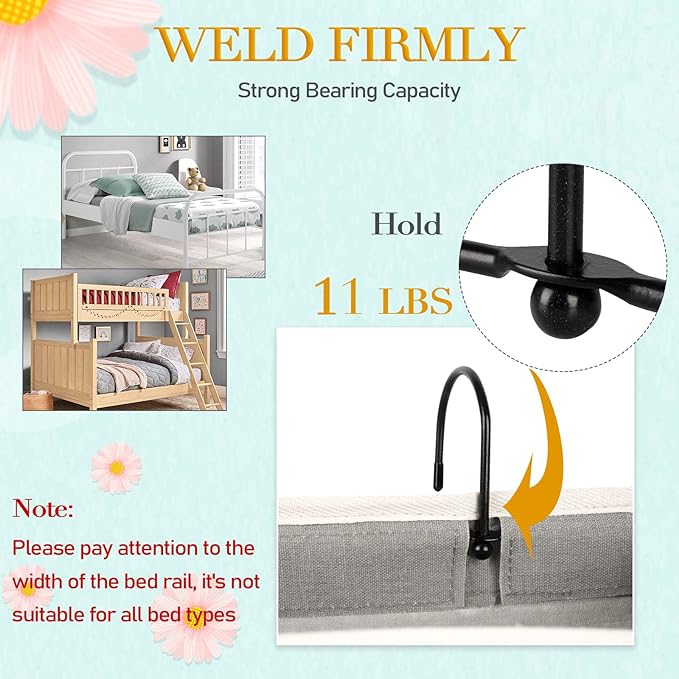 Bedside Storage Caddy/Bedside Hanging Storage Bag for Headboards Bunk Beds Dorm Rooms Book Phone Magazine Holder (2PC Grey)