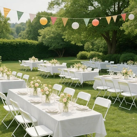 10 Pack White Plastic Folding Chairs for Outside, Portable Stackable Commercial Metal Foldable Chairs with Steel Frame for Home Events Office Wedding Party, 350lbs Capacity