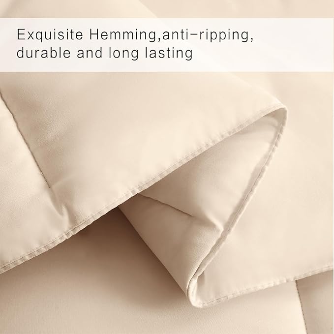 COHOME Quilted King Size Comforter - All-Season Down Alternative Duvet Insert - Luxury Hotel Winter Warm Beige Comforter with Anti-Clump Tech & 8 Tabs- Reversible - Gift for Women & Men （90"x102"）