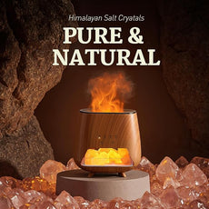 Essential Oil Diffuser for Home: 200ml Aromatherapy Diffuser with Himalayan Pink Salt Rock, Cool Mist Humidifier with Auto Off Function and 9 Colors LED Night Light for Bedroom