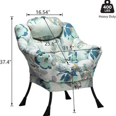 HollyHOME Lazy Chair with Armrest and Side Pocket, Comfy Accent Lounge Chair,Leisure Sofa Armchair for Living Room, Bedroom, Dorm, or Small Spaces, Oversized Reading Sofa Chair,Fan Print