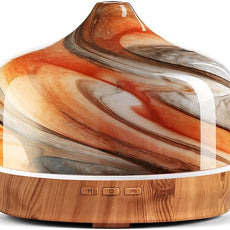 Porseme 500ml Glass Essential Oil Diffuser Aromatherapy Ultrasonic Cool Mist Humidifier 15-21 Running Hours Waterless Auto-Off Air Diffusers for Sleeping,Yoga,Office Working,Spa and Rest (Deep Desert)