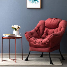 HollyHOME Lazy Chair with Armrest and Side Pocket, Comfy Accent Lounge Chair,Leisure Sofa Armchair for Living Room, Bedroom, Dorm, or Small Spaces, Oversized Reading Sofa Chair, Textured Brick Red