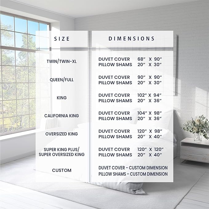 Kotton Culture Custom Duvet Cover -100% Egyptian Cotton Sateen 600 Thread Count Soft Premium Breathable Customizable Comforter Cover(Desired Dimensions)-Zipper Closure & 7 Internal Ties -Striped White