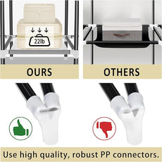 LOKEME Wardrobe Closet,Portable Closet for Bedroom Steel Pipe Diameter 19mm Strong and Sturdy Black Portable Closets for Hanging Clothes with 3 Hanging rods, 6 Storage Shelves and Side Pockets