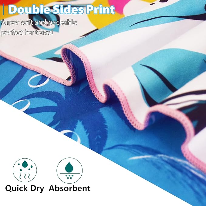 TwoYek Microfiber Thin Beach Towel Lightweight 71x32 inch Oversized Extra Large Sand Free Towels Fast Dry for Travel Pool Camping Sports Beach Accessories Vacation Essential Gift