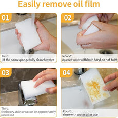 100 Pack Magic Cleaning Sponges Eraser, Multi-Functional Melamine Sponge Foam Cleaning Pads for Household Kitchen Bathroom Furniture Bathtub Sink Cleaning Kitchen Dish Sponge, 10x6x2cm