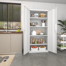 Metal Storage Cabinet with Doors and Adjustable Shelves,70.8