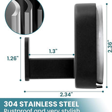 TAILI Thickened 304 Stainless Steel Bathroom Suction Hook for Towel, Loofah, Bathrobe, Patented Strong Suction Cup Holder, Damage-Free Hanging Glass Shower Wall Hook, Hold Up to 11 Lbs, 2 Pack, Black