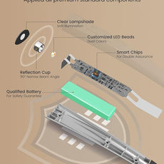 Glocusent Upgraded LED Neck Reading Light, Book Light for Reading in Bed, 30-min Timer, 3 Colors & 3 Brightness Adjustable, Rechargeable & Long Lasting, Perfect for Reading, Knitting