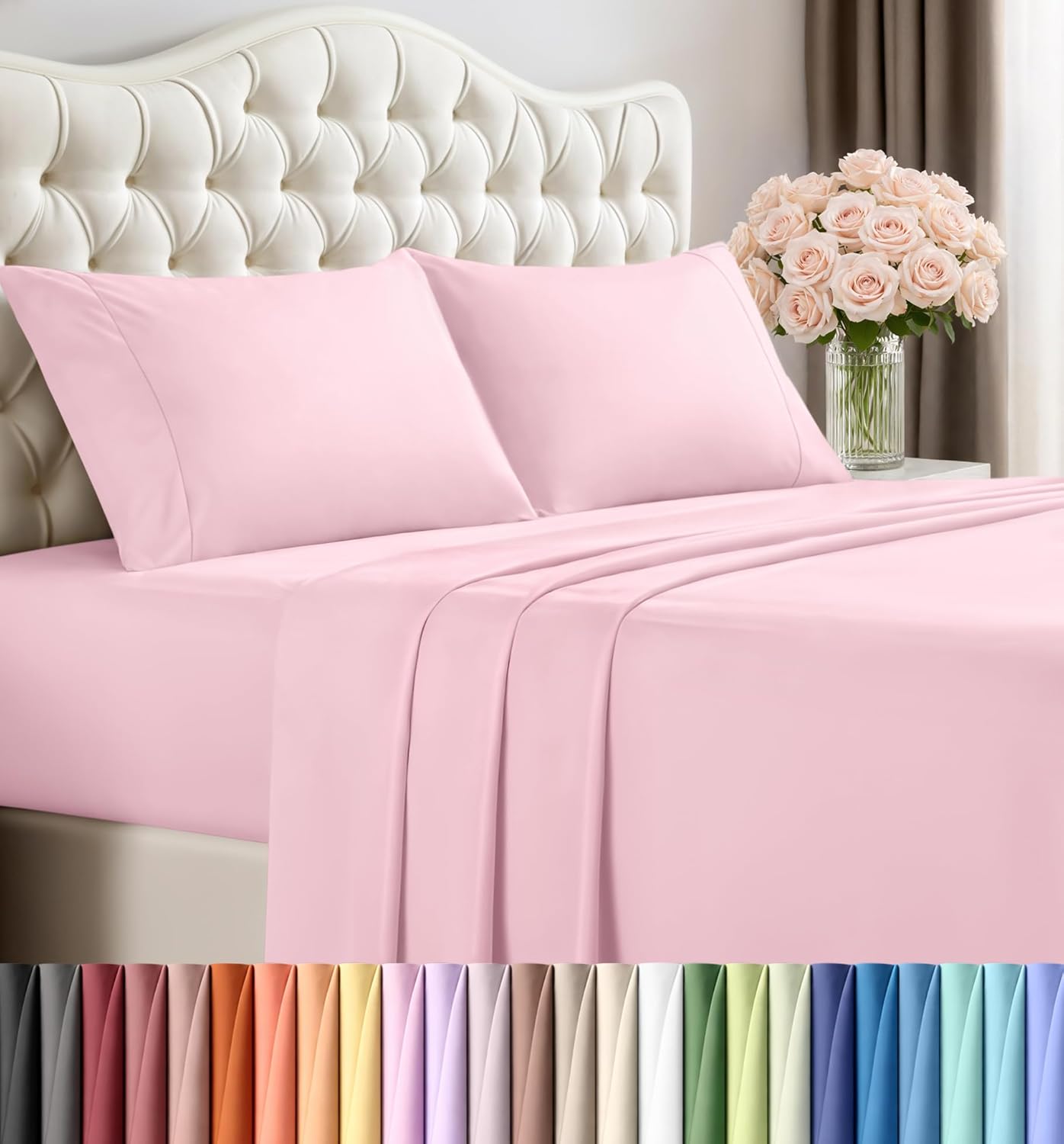 Utopia Bedding Queen Size Sheet Set – 4 Piece Bed Sheets, Soft and Breathable Microfiber, Includes 1 Fitted Sheet, 1 Flat Sheet and 2 Pillowcases – Oeko Tex (Grey) Dormly