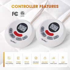 Heated Mattress Pad King,Dual Controller Electric Mattress Pad with Preheat Functions,Bed Warmer with 12 Heat Settings & 1-12 Hours Auto Shut Off, Machine Washable(78