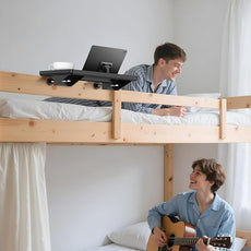 Bedside Shelf for Dorm Bunk Bed, Clip On Nightstand, Bed Side Table Tray Organizer, College Dorm Room Essentials for Girls/Guys, Bedside Tray with Cable Management for Dormitory, Back to School