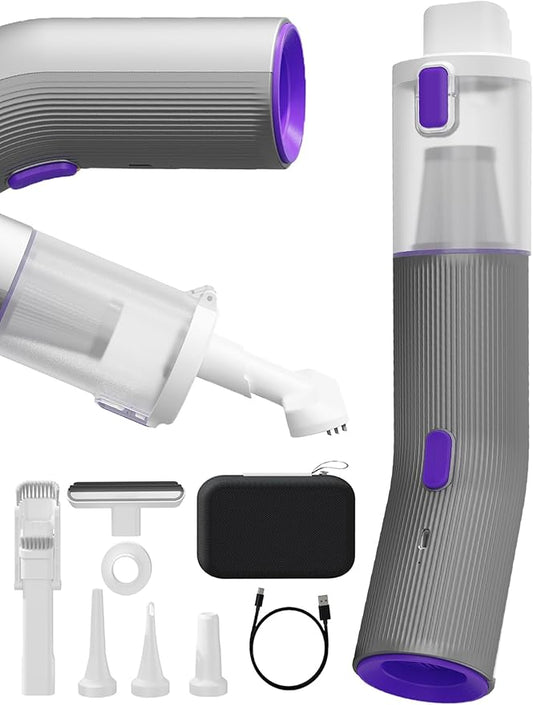 Cordless Car Vacuum, 4 in 1 Portable Mini Handheld Vacuum Cleaner with 15000pa Suction Power, 2 Suction Modes & Multi-Nozzles for Car Home Office Pet, Silver