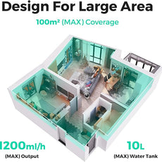 Humidifiers for Large Room, Y&O 10L(2.64Gal) Steam Whole House Humidifier for Plants, Filterless Design, Auto Shut Off, 3 Level Mist Maximum 1200ml/H Output, Covering up to 1000 sq.ft