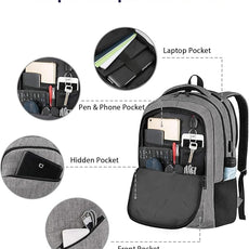 MATEIN 18 Inch Extra Large Laptop Backpack, 50 L Travel Backpack with Anti Theft Pocket & TSA Laptop Compartment for Men Women, Multiple Pockets Business Computer Carry On, Grey