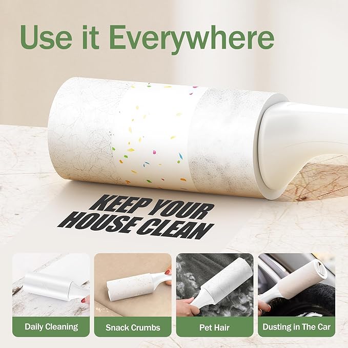 Extra Sticky Lint Roller for Pet Hair Suit (300Sheets+3 Handles)