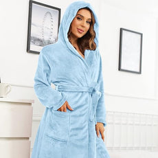 U2SKIIN Women Hooded Fleece Robe, Short Plush Robes for Womens With Hood Soft Warm Spa Bathrobe