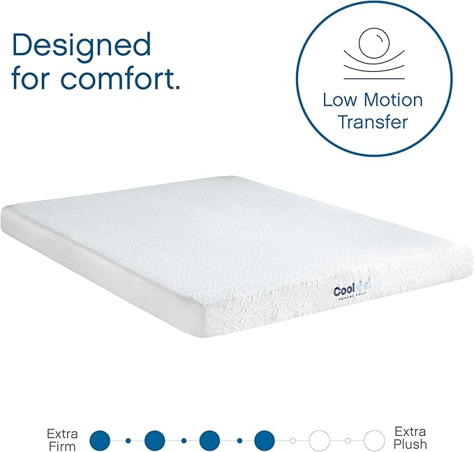 Cool Gel 6 Inch Twin Size Mattresses Memory Foam Medium Firm, Twin Memory Foam Mattress Cooling, Made in the USA, 6" Depth with Pressure Relief, CertiPUR-US Certified No Fiberglass, CoolGel Bed