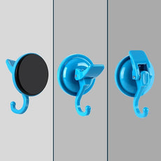 Heavy Duty Vacuum Suction Cup Hooks, Blue Plated Polished Super Suction for Kitchen Bathroom, 2 Pack