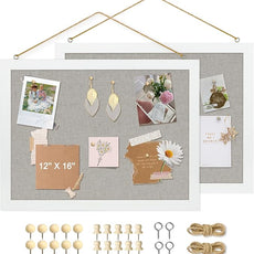 2-Pack Double-Sided Cork Board with Linen, 16