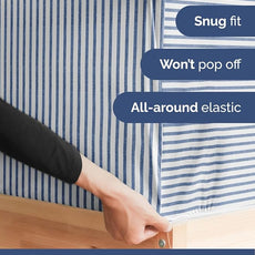 Extra Deep Pocket Full Sheets - 4 Piece Breathable & Cooling Bed Sheets - Hotel Luxury Bed Sheet Set - Soft, Wrinkle Free & Comfy - Easily Fits Extra Deep Mattresses - Deep Pocket Blue Striped Sheets