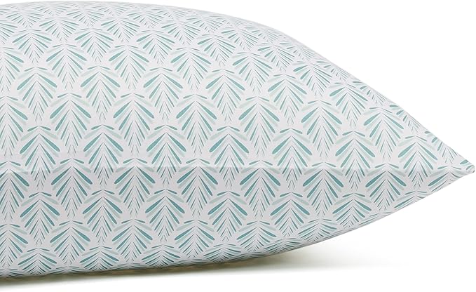 Amazon Basics Lightweight Super Soft Easy Care Wrinkle Free Microfiber 3 Piece Bed Sheet Set with 14-Inch Deep Pockets, Twin, Aqua Fern, Floral, Kids, Men & Women Bedding AmazonBasics