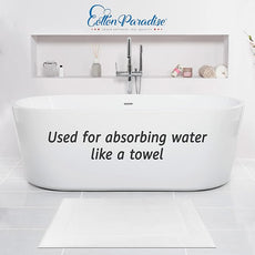 Cotton Paradise 100% Cotton Bath Mats for Bathroom Floor Set of 2 Pack, 20x34 Soft Absorbent Washable Quick Dry Tub Bathmat, White Towel Bath Mat