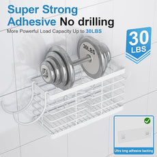 Hair Tool Organizer, 3-in-1 Universal Hair Dryer Holder, Adjustable Height Metal Blow Dryer Holder Wall Mounted/Over Cabinet Door/Free-Standing, Bathroom Organizer and Storage(White)